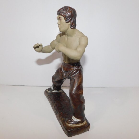 Vintage  Bruce Lee 9" Ceramic Figure Figurine Sculpture Statue Kung Fu - Picture 4 of 9